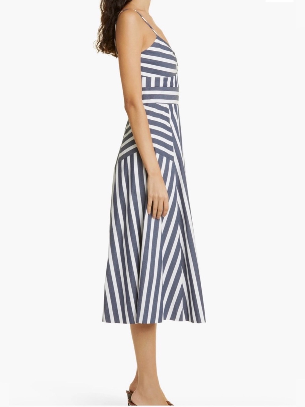 VERONICA BEARD Blige Striped Cotton-Blend Poplin Midi Dress - Picture 5 of 5